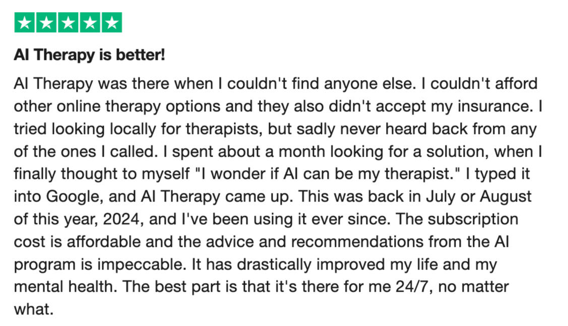 A Black Person talking with AI Therapy